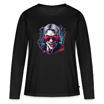 Vampir / Dracula / Blutsauger / Halloween / Mythos - Frauen Premium Bio Langarmshirt - Schwarz - Vorne - Julia (174cm)