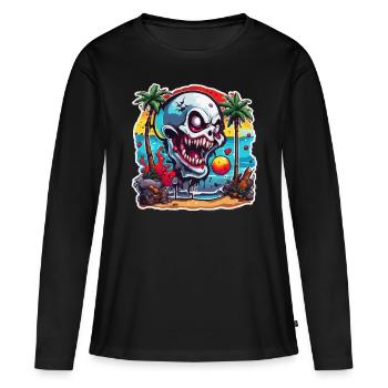 Vampir / Dracula / Blutsauger / Halloween / Mythos - Frauen Premium Bio Langarmshirt - Schwarz - Vorne - Julia (174cm)