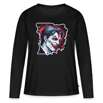 Vampir / Dracula / Blutsauger / Halloween / Mythos - Frauen Premium Bio Langarmshirt - Schwarz - Vorne - Julia (174cm)