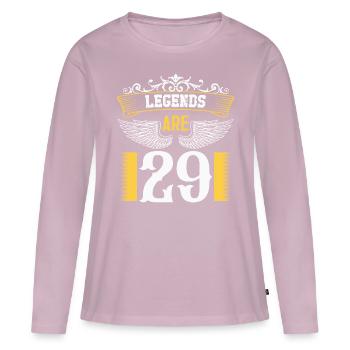 Legends are 29 years old, birthday 29 - Women's Premium Organic Long Sleeve Shirt - dusky pink - Front - Julia (174cm)