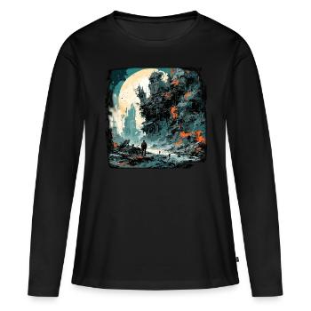 Apocalypse / Apocalypse / Destruction / Anarchie - T-shirt manches longues Premium bio Femme - noir - Devant - Julia (174cm)