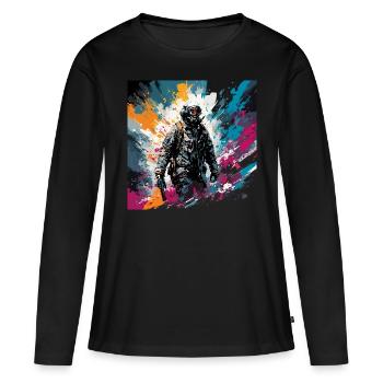 Apocalypse / Apocalypse / Destruction / Anarchie - T-shirt manches longues Premium bio Femme - noir - Devant - Julia (174cm)