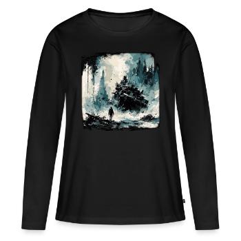 Apocalypse / Apocalypse / Destruction / Anarchie - T-shirt manches longues Premium bio Femme - noir - Devant - Julia (174cm)