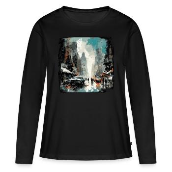 Apocalypse / Apocalypse / Destruction / Anarchie - T-shirt manches longues Premium bio Femme - noir - Devant - Julia (174cm)