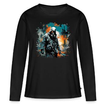 Apocalypse / Apocalypse / Destruction / Anarchie - T-shirt manches longues Premium bio Femme - noir - Devant - Julia (174cm)