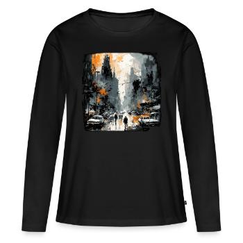 Apocalypse / Apocalypse / Destruction / Anarchie - T-shirt manches longues Premium bio Femme - noir - Devant - Julia (174cm)
