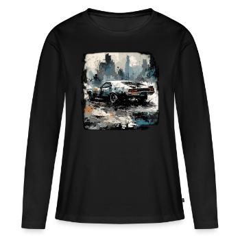 Apocalypse / Apocalypse / Destruction / Anarchie - T-shirt manches longues Premium bio Femme - noir - Devant - Julia (174cm)