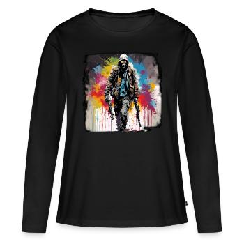 Apocalypse / Apocalypse / Destruction / Anarchie - T-shirt manches longues Premium bio Femme - noir - Devant - Julia (174cm)