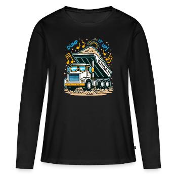 Camion à benne basculante avec rythme musical - T-shirt manches longues Premium bio Femme - noir - Devant - Julia (174cm)