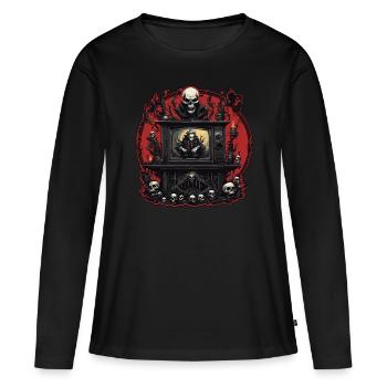 TV / Television / Analogue / Tube TV / Retro - Women's Premium Organic Long Sleeve Shirt - black - Front - Julia (174cm)