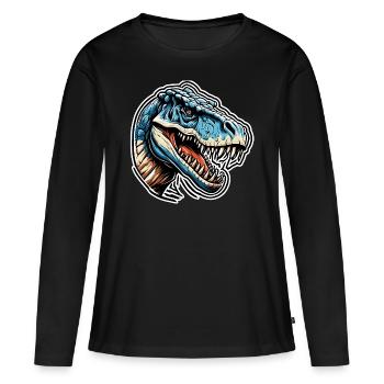 Dinosaurier / Tier / Urzeit / Reptil / Jungs - Frauen Premium Bio Langarmshirt - Schwarz - Vorne - Julia (174cm)
