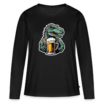 Dinosaurier / Tier / Urzeit / Reptil / Jungs - Frauen Premium Bio Langarmshirt - Schwarz - Vorne - Julia (174cm)