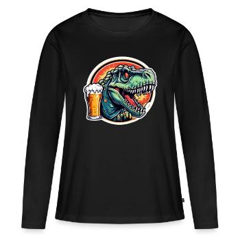 Dinosaurier / Tier / Urzeit / Reptil / Jungs - Frauen Premium Bio Langarmshirt - Schwarz - Vorne - Julia (174cm)