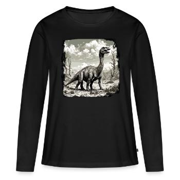 Dinosaurier / Tier / Urzeit / Reptil / Jungs - Frauen Premium Bio Langarmshirt - Schwarz - Vorne - Julia (174cm)