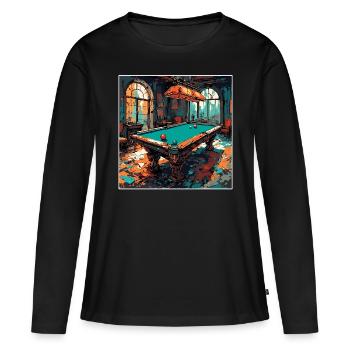 Billard / Boule de billard / 8 boules / billard / Kö - T-shirt manches longues Premium bio Femme - noir - Devant - Julia (174cm)