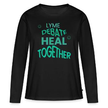Débats sur la guérison de la maladie de Lyme : la démystification controversée - T-shirt manches longues Premium bio Femme - noir - Devant - Julia (174cm)
