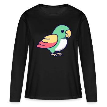Papagei - Frauen Premium Bio Langarmshirt - Schwarz - Vorne - Julia (174cm)