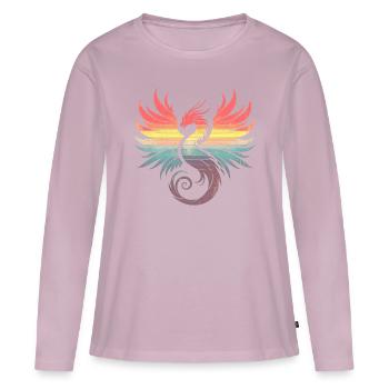 Retro Sunset Phoenix - Women's Premium Organic Long Sleeve Shirt - dusky pink - Front - Julia (174cm)