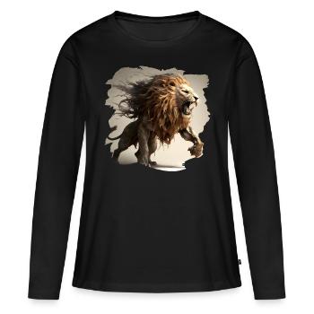 Powerful and Fierce Lion - Women's Premium Organic Long Sleeve Shirt - black - Front - Julia (174cm)
