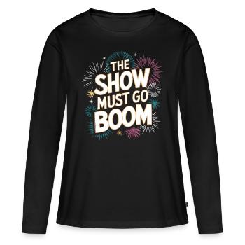 Pyrotechnie Feux d’artifice Pyrotechnie - T-shirt manches longues Premium bio Femme - noir - Devant - Julia (174cm)