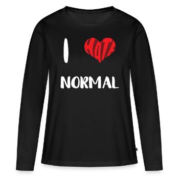 Hate Normal Stop Hate Anti Hate - Women's Premium Organic Long Sleeve Shirt - black - Front - Julia (174cm)