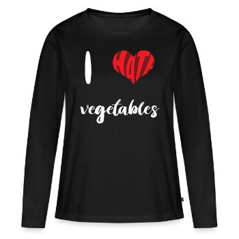 Hate Vegetables Stop Hate Anti Hate - Women's Premium Organic Long Sleeve Shirt - black - Front - Julia (174cm)