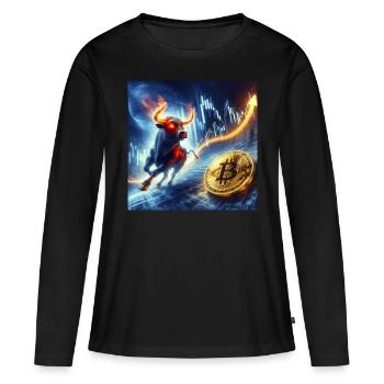 Bitcoin Bullrun Crypto BTC - T-shirt manches longues Premium bio Femme - noir - Devant - Julia (174cm)