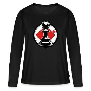 Échiquier Echecif Échec et mat - T-shirt manches longues Premium bio Femme - noir - Devant - Julia (174cm)