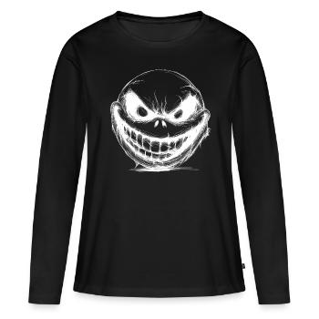 Visage d’Halloween effrayant avec des dents - T-shirt manches longues Premium bio Femme - noir - Devant - Julia (174cm)