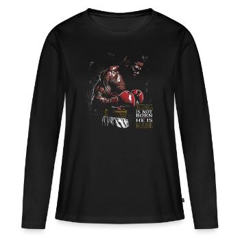 Boxing king is not born he is made fight motivation - Women's Premium Organic Long Sleeve Shirt - black - Front - Julia (174cm)