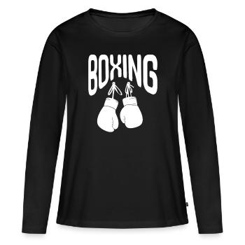 boxing boxhandschuhe boxring kampfsport - Frauen Premium Bio Langarmshirt - Schwarz - Vorne - Julia (174cm)