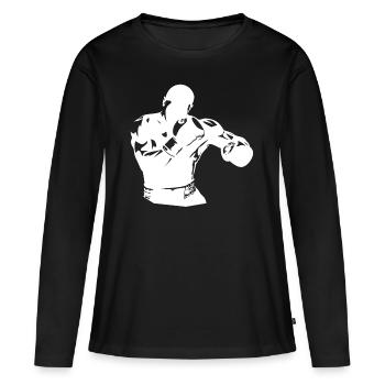 boxen kampfsport ringkampf boxhandschuhe - Frauen Premium Bio Langarmshirt - Schwarz - Vorne - Julia (174cm)