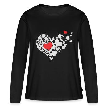 Heart To Heart - Women's Premium Organic Long Sleeve Shirt - black - Front - Julia (174cm)