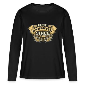 Cadeau fille fille - T-shirt manches longues Premium bio Femme - noir - Devant - Julia (174cm)