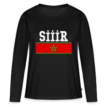 Sir Maroc - T-shirt manches longues Premium bio Femme - noir - Devant - Julia (174cm)