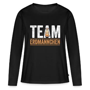 Team Erdmännchen - Frauen Premium Bio Langarmshirt - Schwarz - Vorne - Julia (174cm)