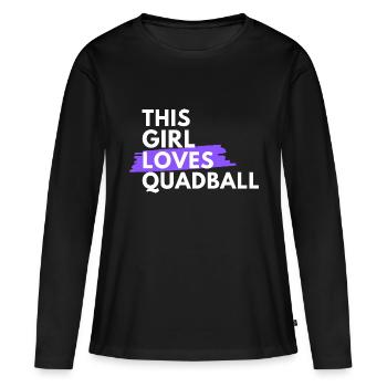 This girl loves quadball - Women's Premium Organic Long Sleeve Shirt - black - Front - Julia (174cm)