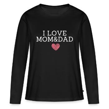 J’aime maman et papa - T-shirt manches longues Premium bio Femme - noir - Devant - Julia (174cm)