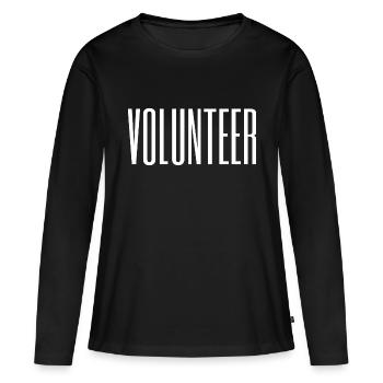 Volontaire - T-shirt manches longues Premium bio Femme - noir - Devant - Julia (174cm)