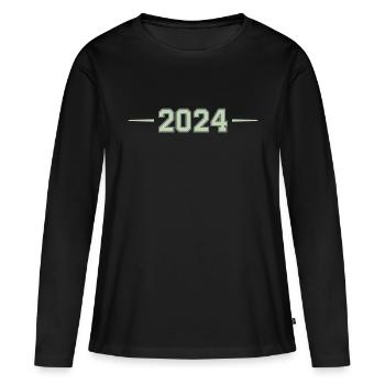 2024 - T-shirt manches longues Premium bio Femme - noir - Devant - Julia (174cm)