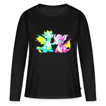 Dragon Dragon Enfants - T-shirt manches longues Premium bio Femme - noir - Devant - Julia (174cm)