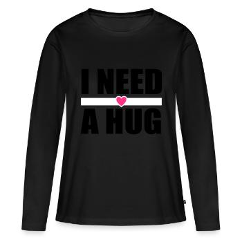 Hug Festival Fun saying - Women's Premium Organic Long Sleeve Shirt - black - Front - Julia (174cm)