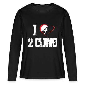 Klettern Felsklettern Freeclimbing - Frauen Premium Bio Langarmshirt - Schwarz - Vorne - Julia (174cm)