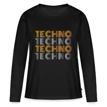Techno Techno Techno Techno minimal shirt - Women's Premium Organic Long Sleeve Shirt - black - Front - Julia (174cm)