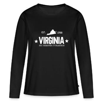 Virginie - T-shirt manches longues Premium bio Femme - noir - Devant - Julia (174cm)