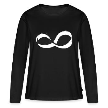 couché huit infinis - T-shirt manches longues Premium bio Femme - noir - Devant - Julia (174cm)