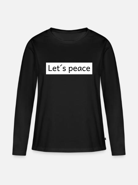 Let´s peace - Frieden - Frauen Premium Bio Langarmshirt - Schwarz