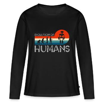Android Cyborg - Frauen Premium Bio Langarmshirt - Schwarz - Vorne - Julia (174cm)