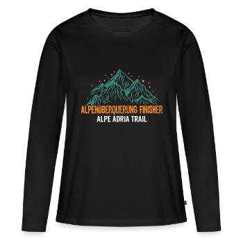 Alpenüberquerung Finisher Alpe Adria Trail - Frauen Premium Bio Langarmshirt - Schwarz - Vorne - Julia (174cm)
