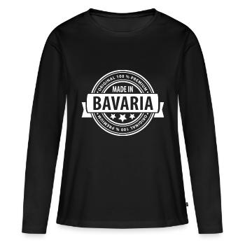Fabriqué en BAVIERE - T-shirt manches longues Premium bio Femme - noir - Devant - Julia (174cm)